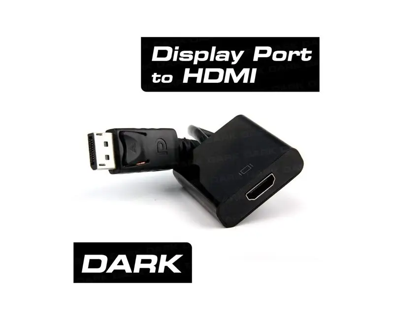 Dark DisplayPort to HDMI Dişi Çevirici 4K