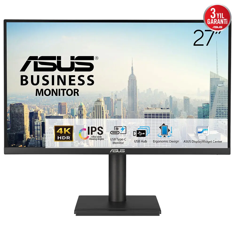 Asus 27" VA27UCPS IPS 4K Kurumsal MM Monitör 5ms Siyah