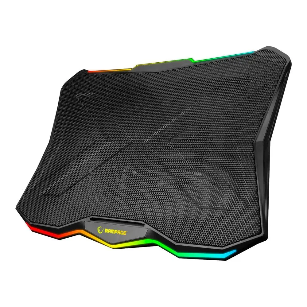 Rampage AD-RC8 SHOWY Siyah 180mm Fan 15''-17'' RGB Işıklı Notebook Soğutucu Stand