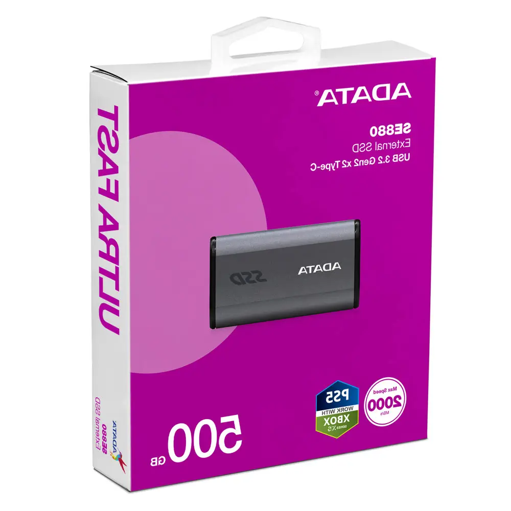 ADATA 500GB SE880 Taşınabilir SSD GRİ AELI-SE880-500GCGY