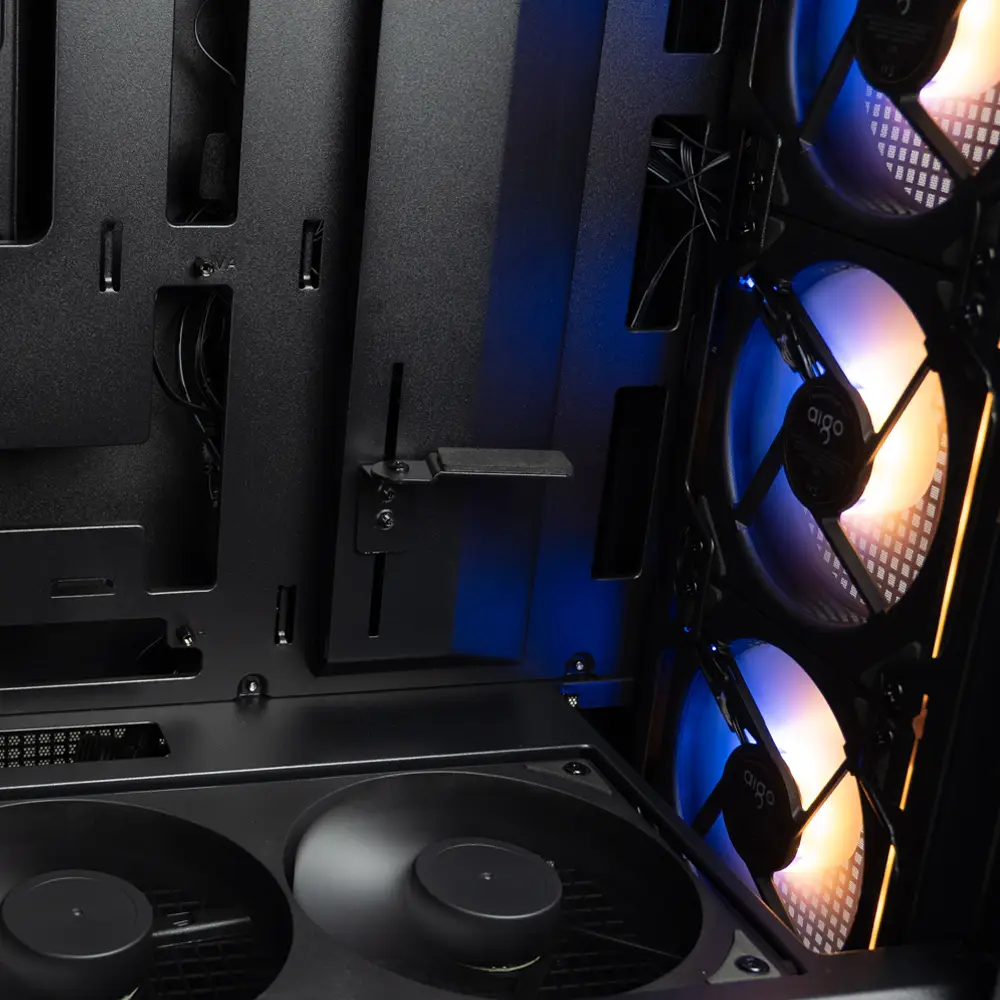 AIGO AIRNOVA Siyah 850W 80+ Bronze 7 Fanlı  ARGB Mid Tower Kasa