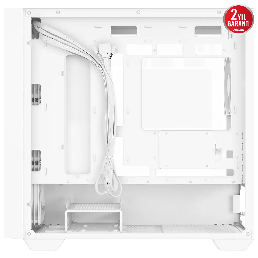 Asus A21 PLUS Beyaz Temperli Cam mATX Mid Tower Fanlı ARGB Kasa