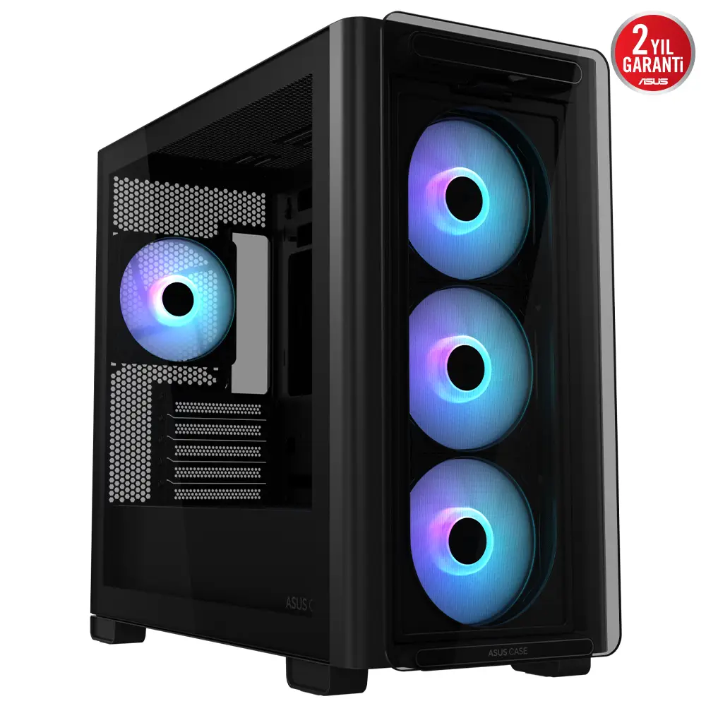 Asus A23 PLUS Siyah Temperli Cam mATX Mid Tower Fanlı ARGB Kasa