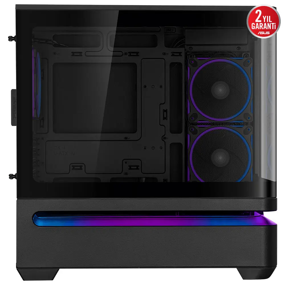 Asus PRIME AP202 Siyah Temperli Cam mATX Mini Tower Fanlı ARGB Kasa