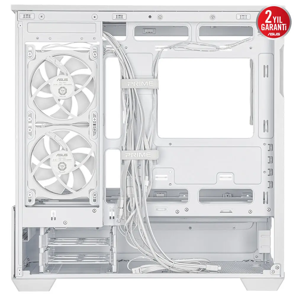 Asus PRIME AP202 Beyaz Temperli Cam mATX Mini Tower Fanlı ARGB Kasa