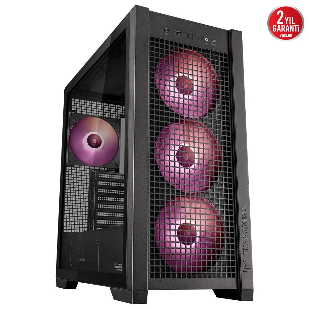 Asus TUF GAMING GT302 Siyah Temperli Cam EATX Mid Tower Fanlı ARGB  Kasa