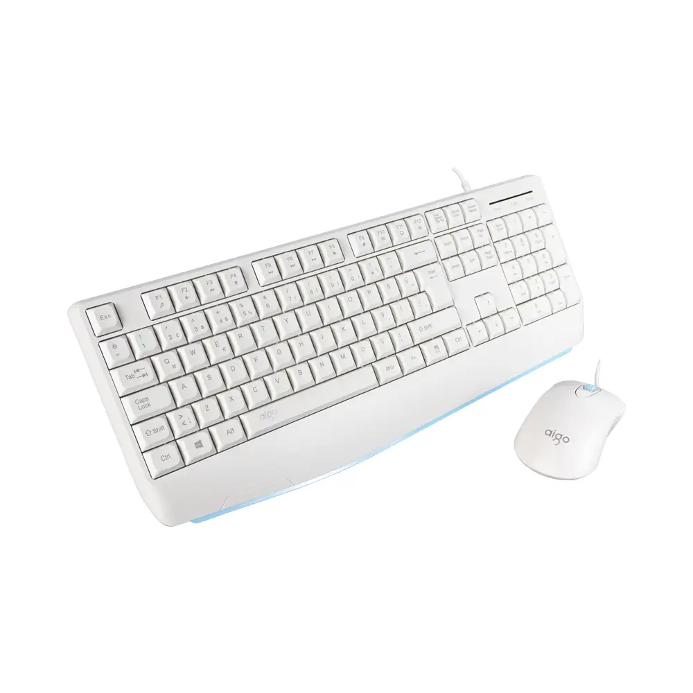 AIGO AK310 Pro Beyaz Kablolu Q Klavye + Mouse Set
