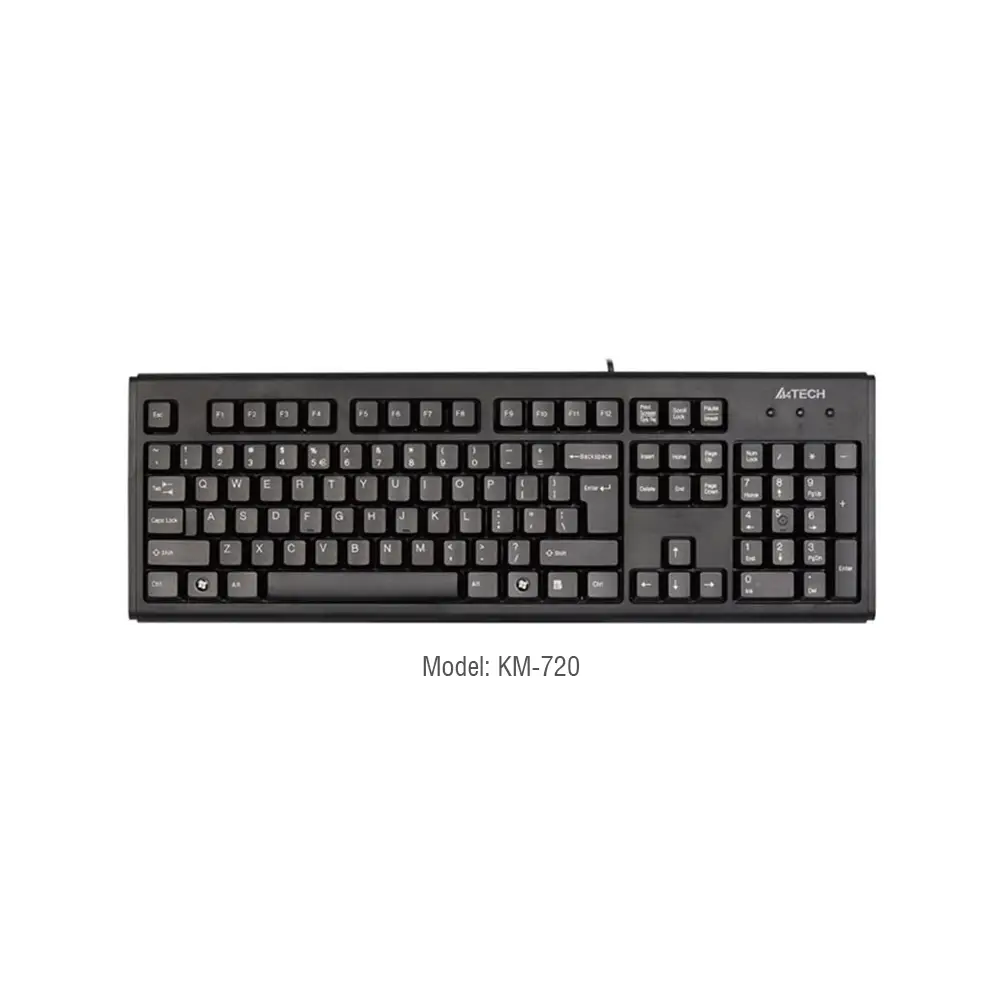 A4 Tech KM720 Q Kablolu MM Klavye Siyah USB