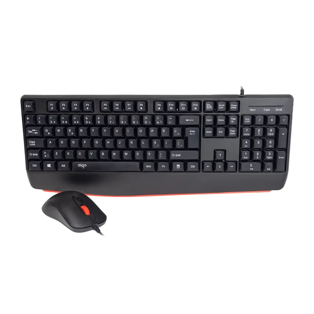 AIGO AK310 Pro Siyah Kablolu Q Klavye + Mouse Set