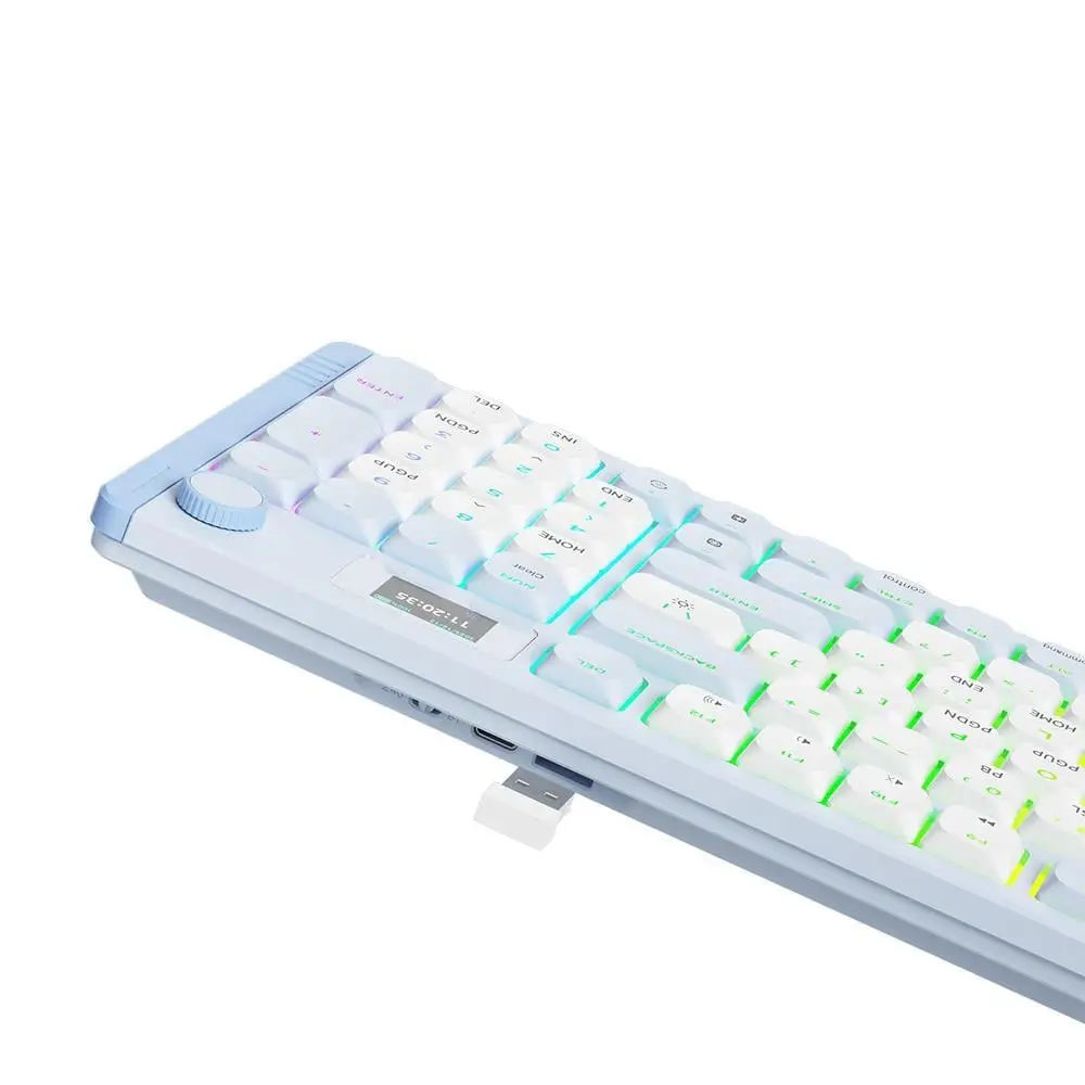 AIGO S99 RGB Mavi İngilizce Q Mekanik Kırmızı Switch Bluetooth Klavye