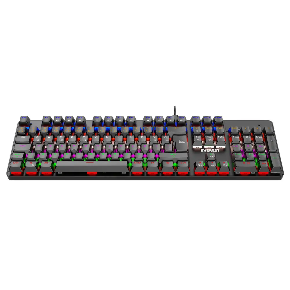 Everest KB-MK1 Lumos Beyaz USB Rainbow Red Switch Mekanik Gaming Oyuncu Klavye