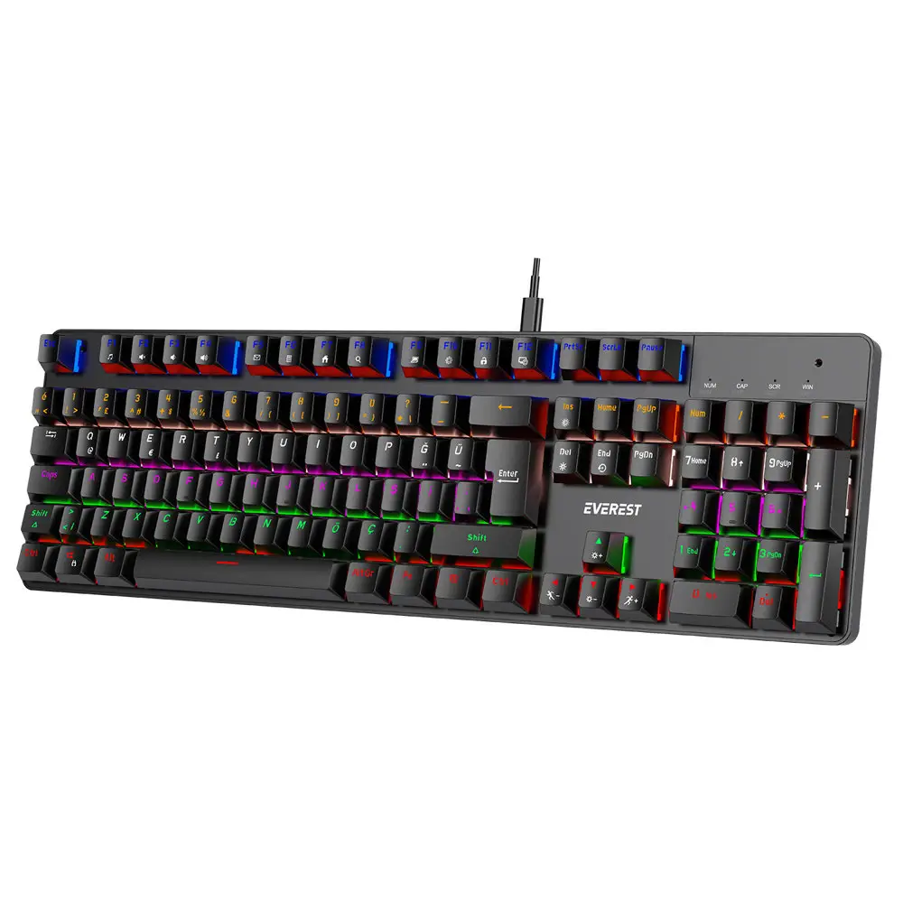 Everest KB-MK1 Lumos Beyaz USB Rainbow Red Switch Mekanik Gaming Oyuncu Klavye