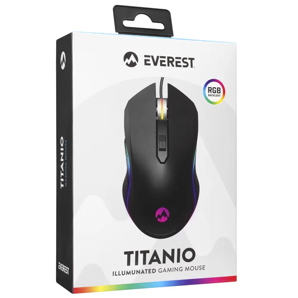 Everest SM-F09 TITANIO Usb Gümüş 7200dpi RGB Ledli Gaming Oyuncu Mouse