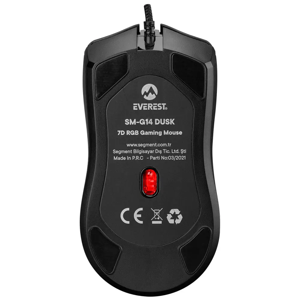 Everest SM-G14 DUSK Usb Siyah 1600-7200 dpi RGB Ledli Gaming Oyuncu Mouse
