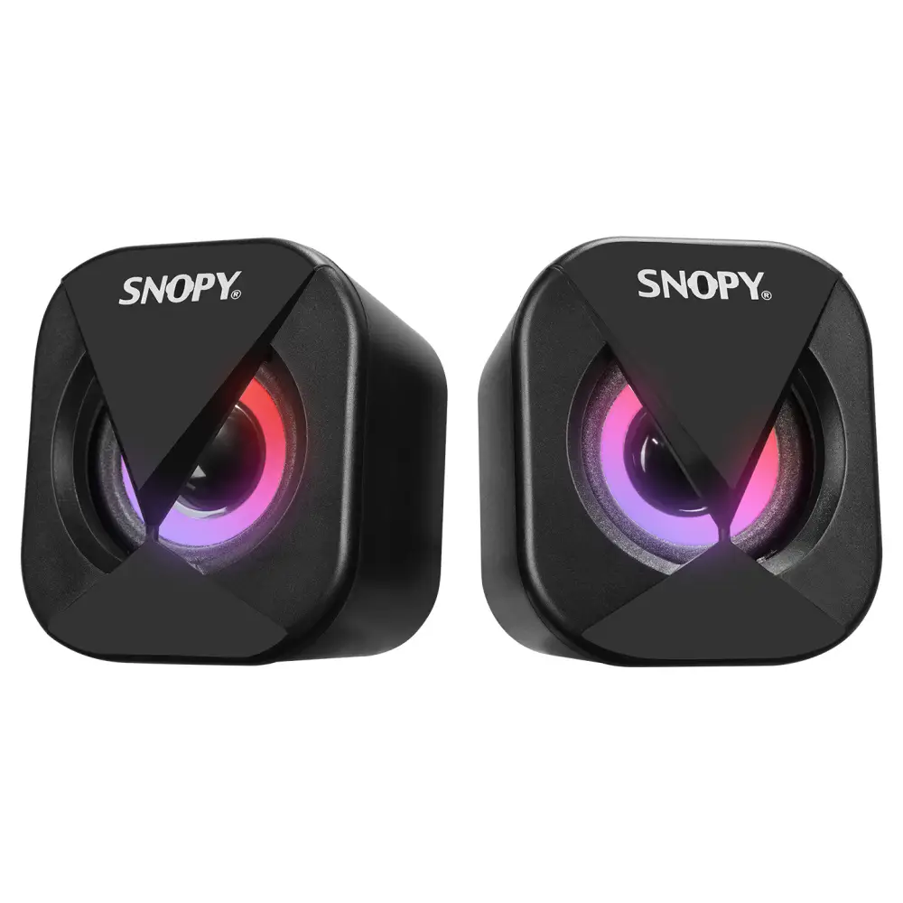 Snopy SN-83U 2.0 Mini Led Işıklı 2Wx2CH Siyah USB Gaming Speaker Hoparlör