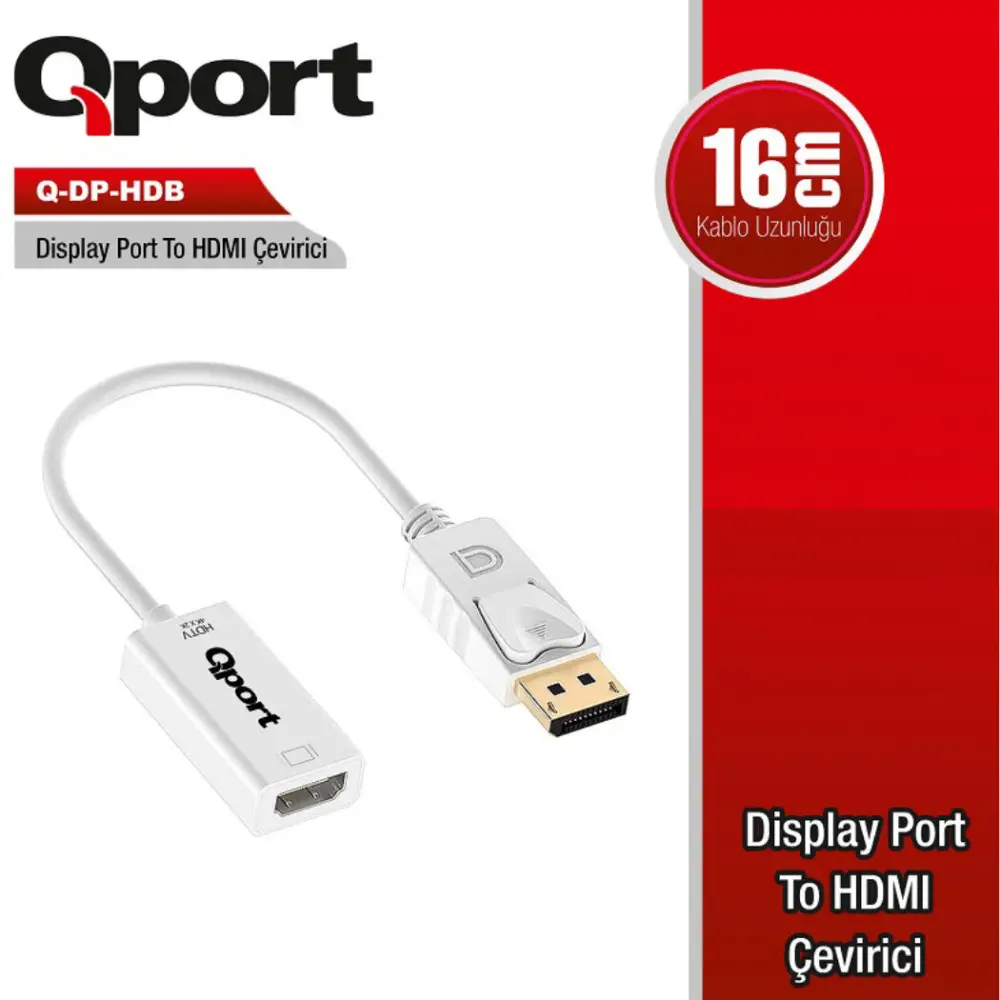 Qport Q-DP-HDB DP To HDMI Çevirici