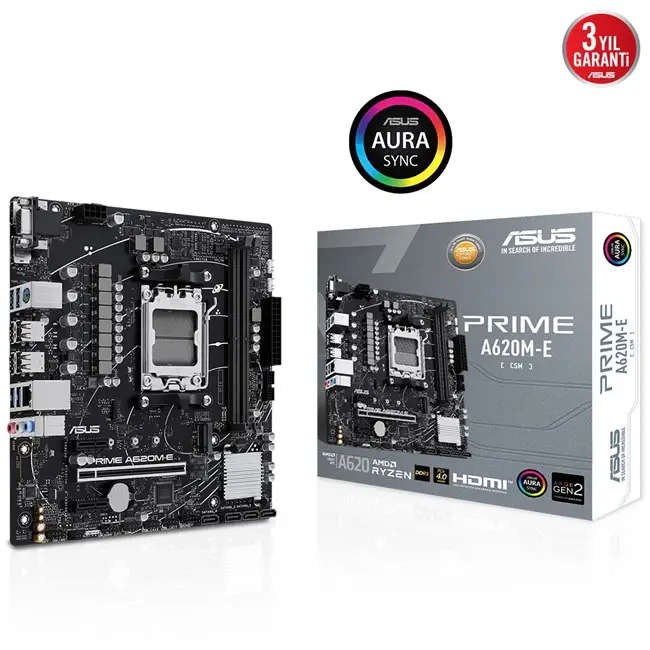 Asus Prime A620M-E/Csm AM5 Ryzen Vga Hdmi Dp