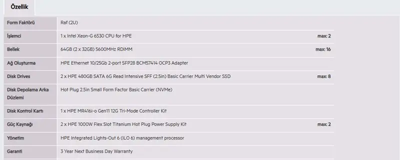 HPE DL380 Gen11 Gold 6530 64GB-2x480G-2U (P81787)