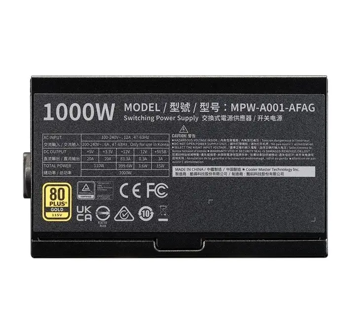 Cooler Master 1000W 80+ Gold PCIe Gen 5.0