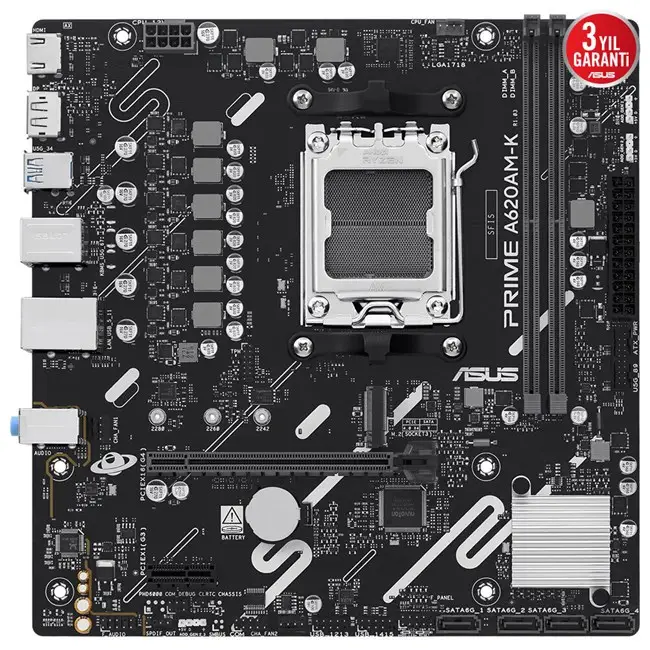 Asus Prime A620AM-K AM5 Ryzen HDMI DP