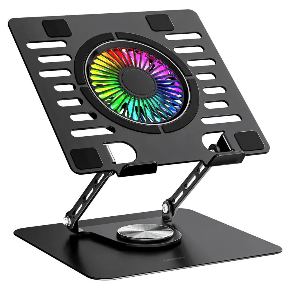Addison AD-RC36 Steely 360 Derece RGB Fanlı Ayarlanabilir Metal Laptop Stand