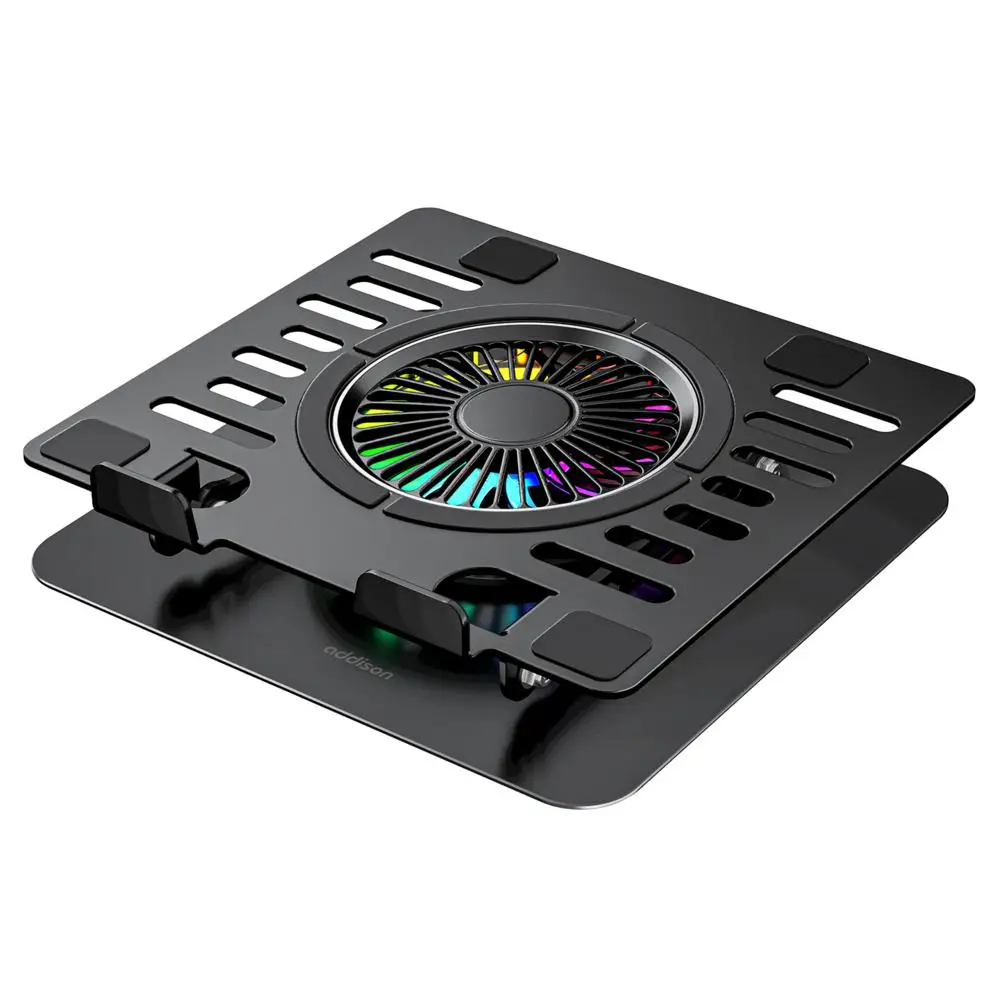 Addison AD-RC36 Steely 360 Derece RGB Fanlı Ayarlanabilir Metal Laptop Stand