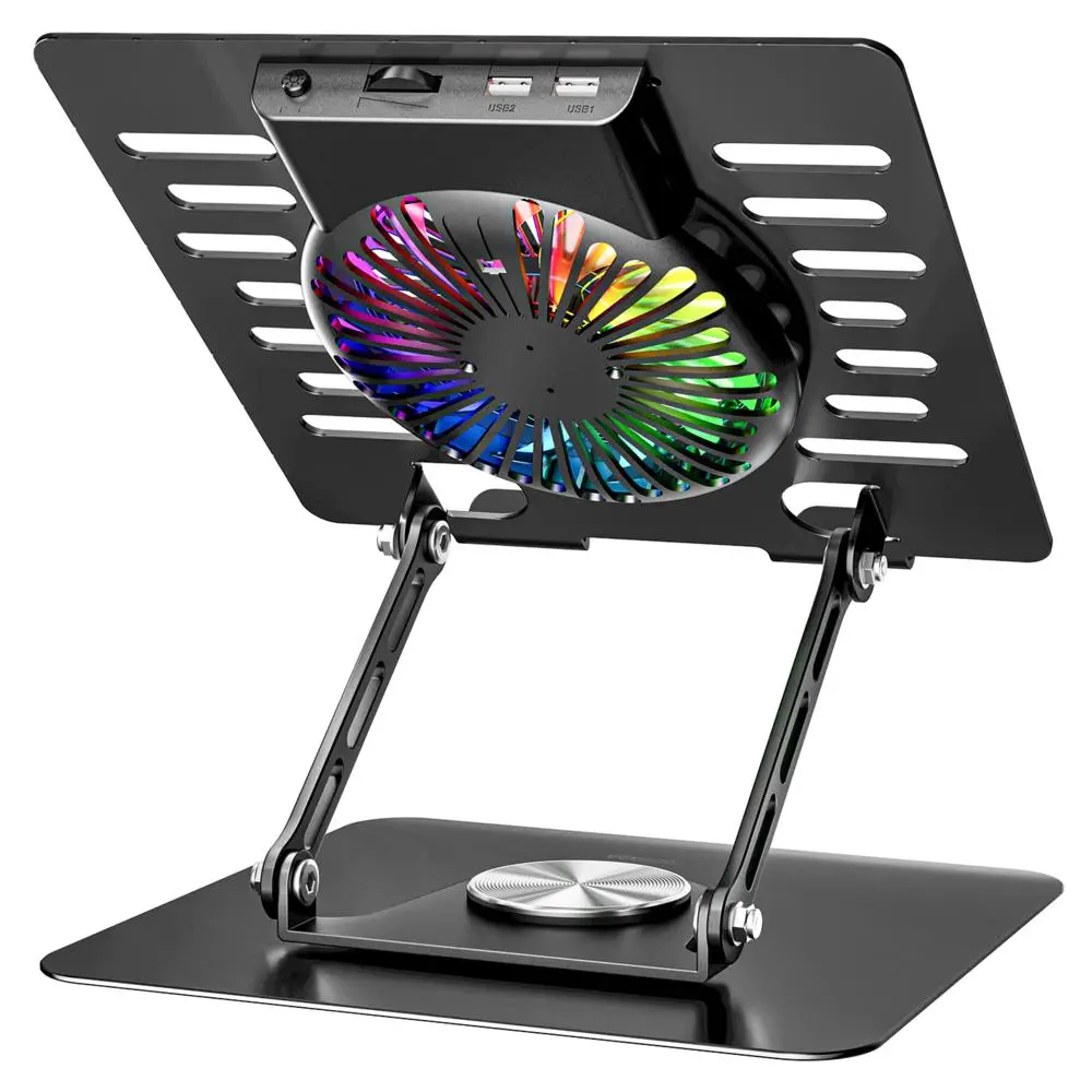 Addison AD-RC36 Steely 360 Derece RGB Fanlı Ayarlanabilir Metal Laptop Stand