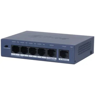 Dahua 5Port 10/100Mbps PoE 60W (S3006-4ET-60)